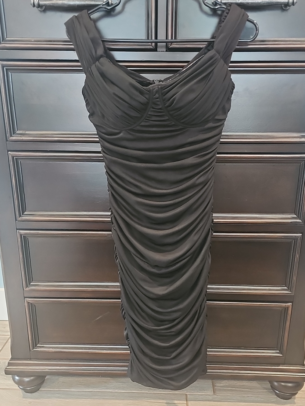 Ruched Black Women’s Dress - Classic Cocktail Style